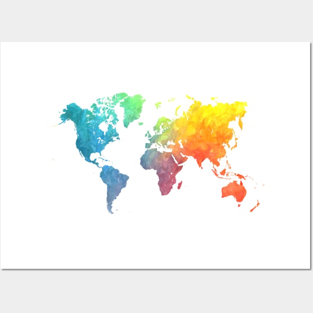 world map colors  #map #worldmap Wall Art by JBJart